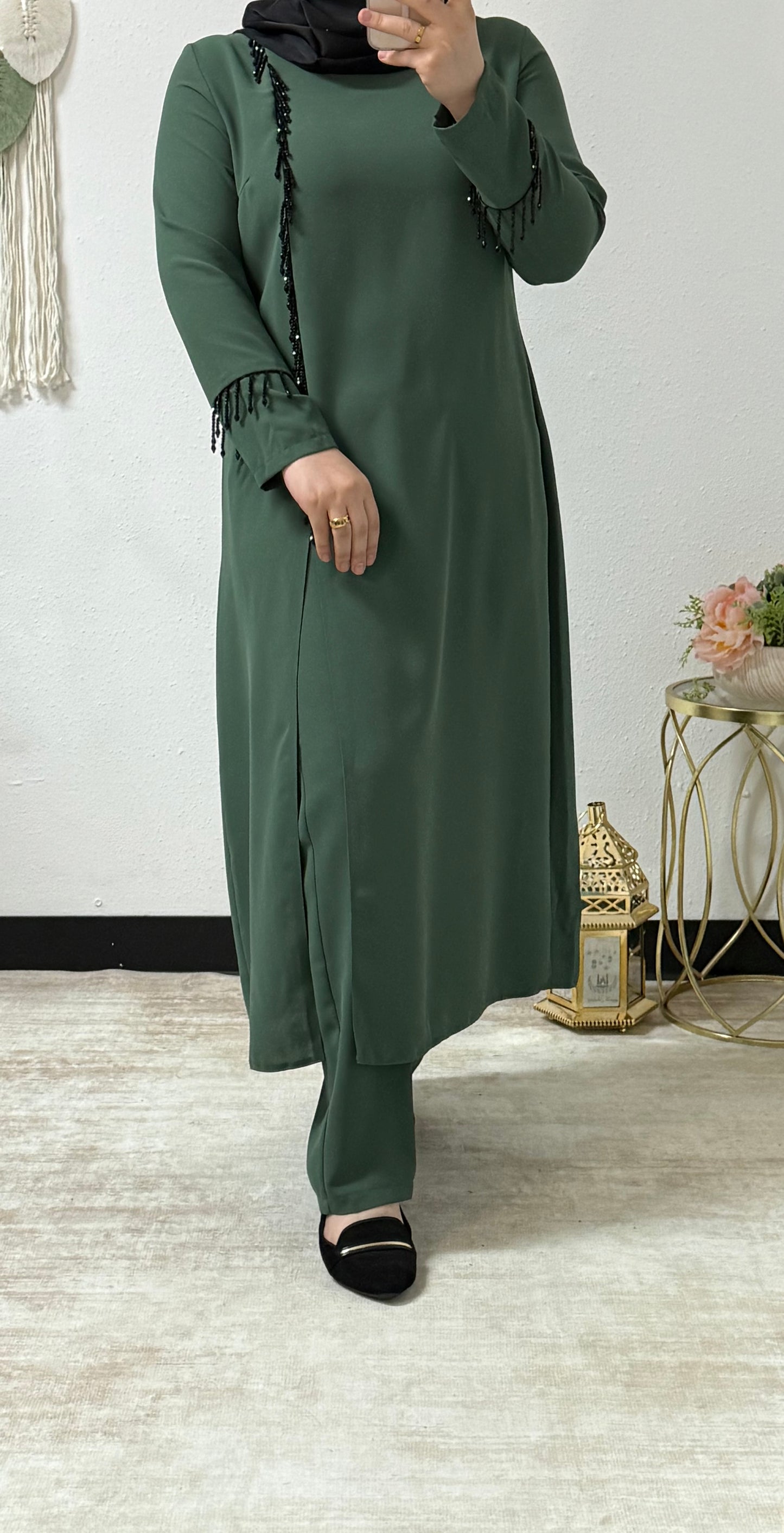 Plus-size beaded set