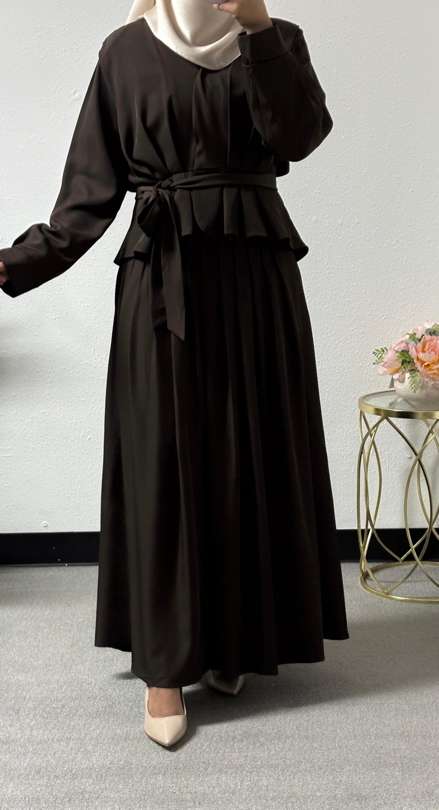 Two piece pleated skirt set