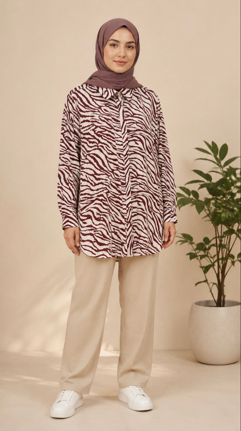 Printed Zebra Shirt