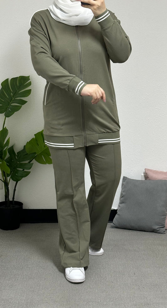 Two-piece cotton Tracksuit set