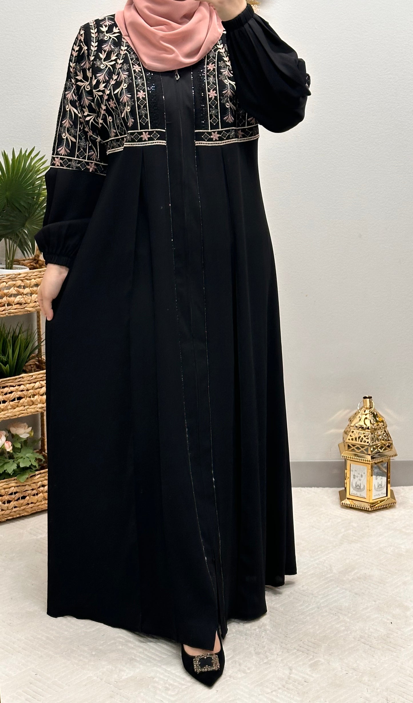 plus size embroidered abaya