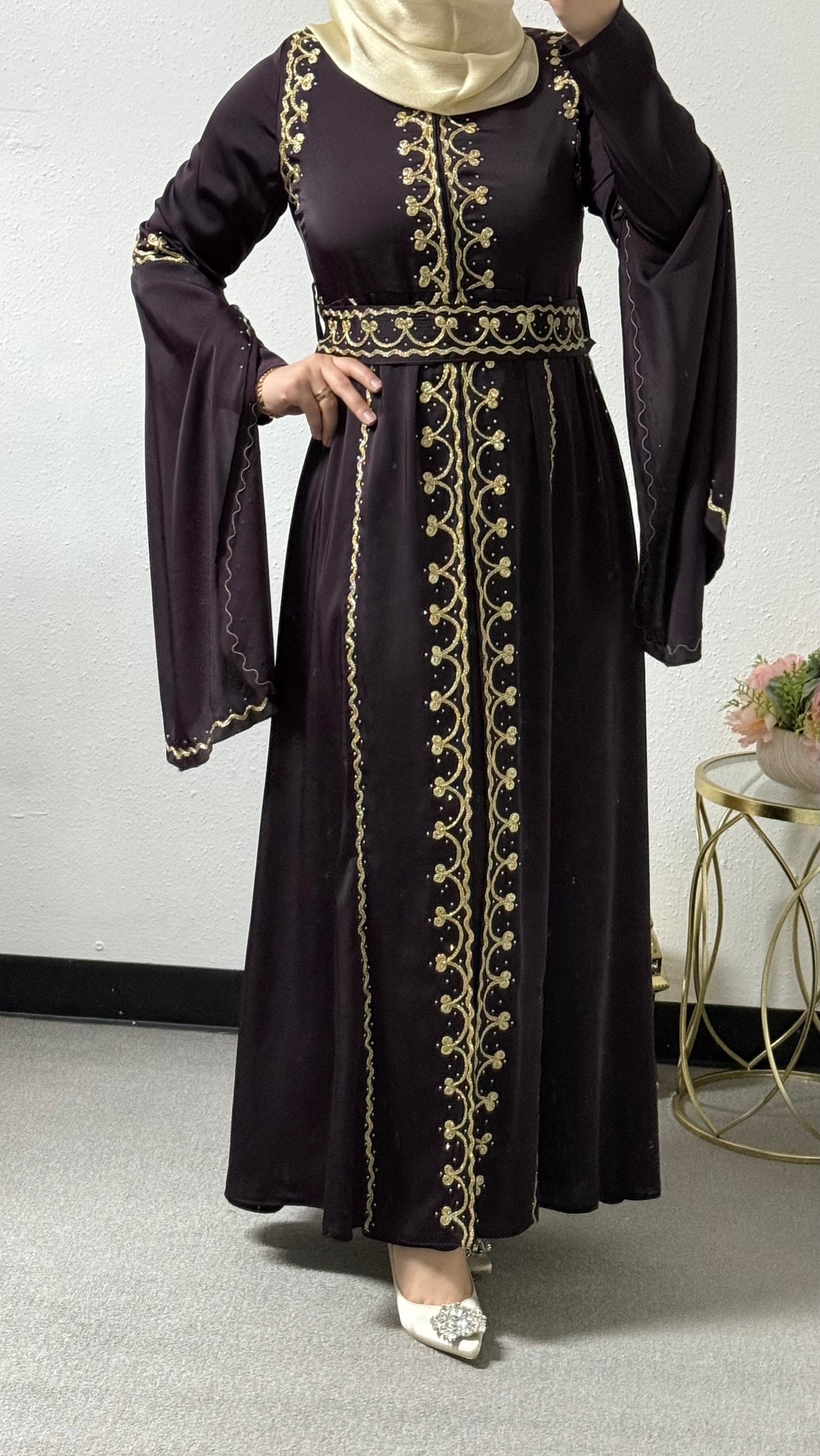 Embellished eid abaya