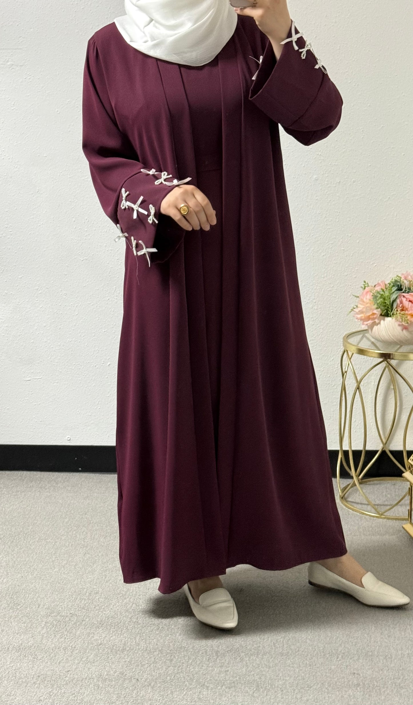 Two piece bow abaya