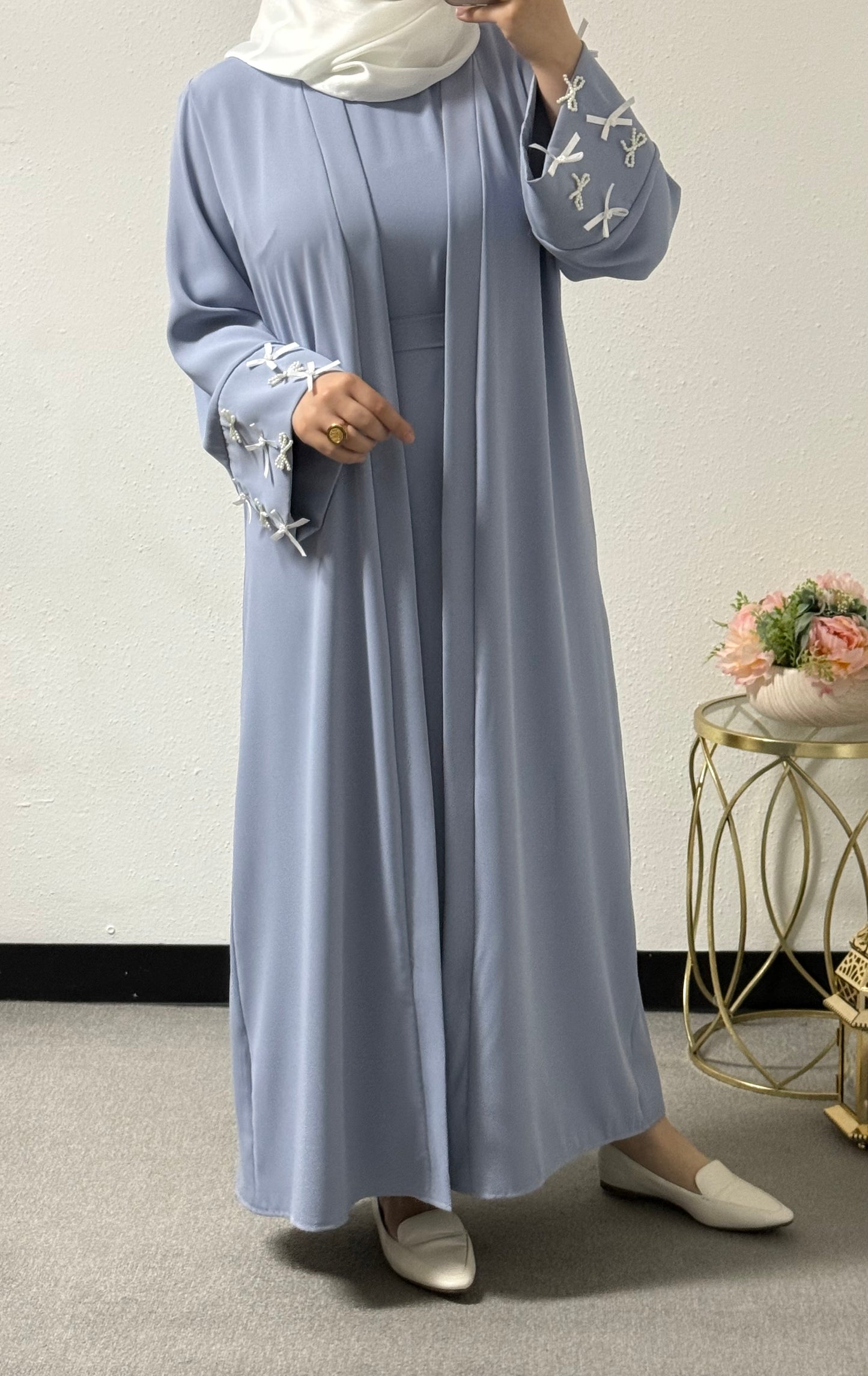 Two piece bow abaya