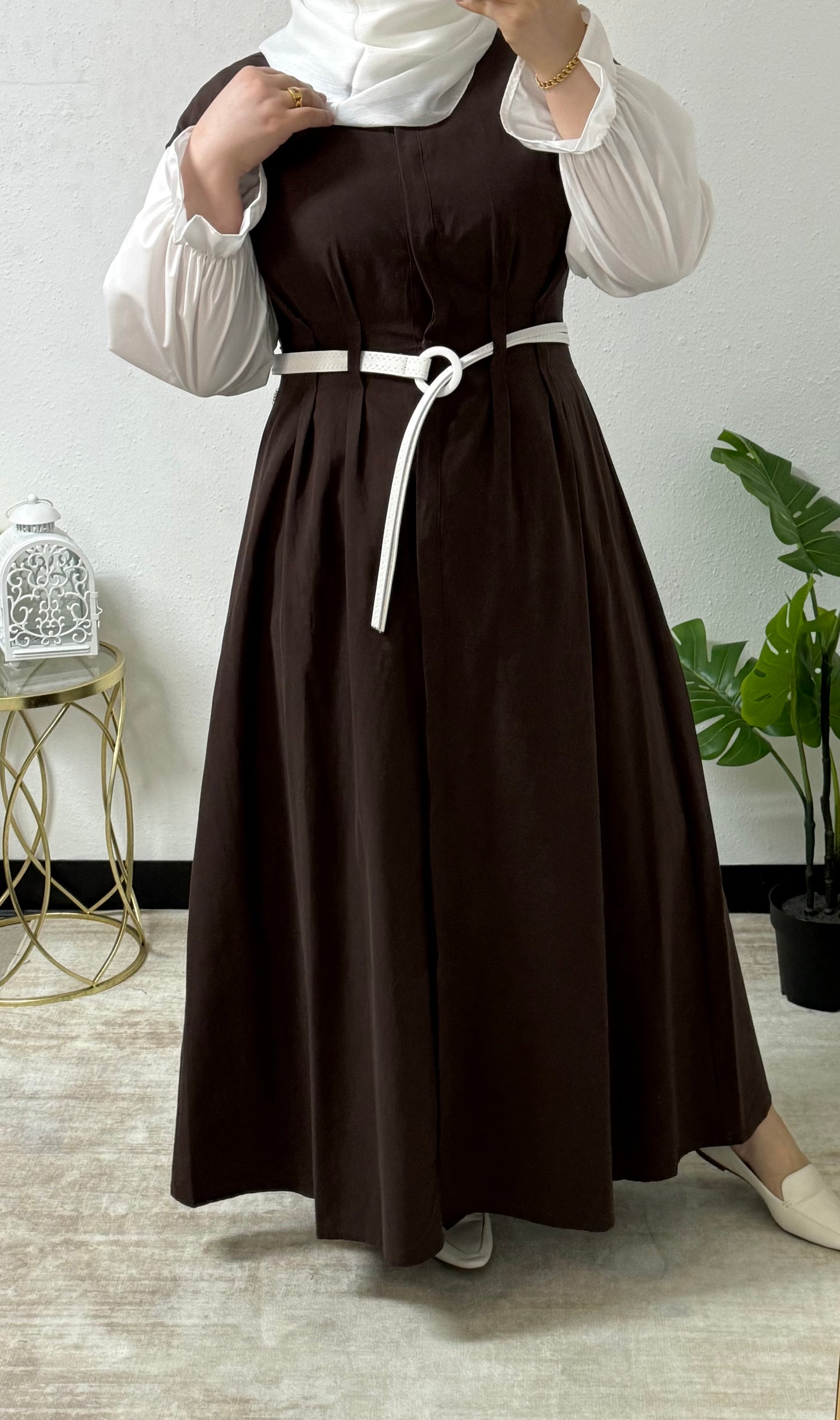 Embroidered Collar Classic Dress