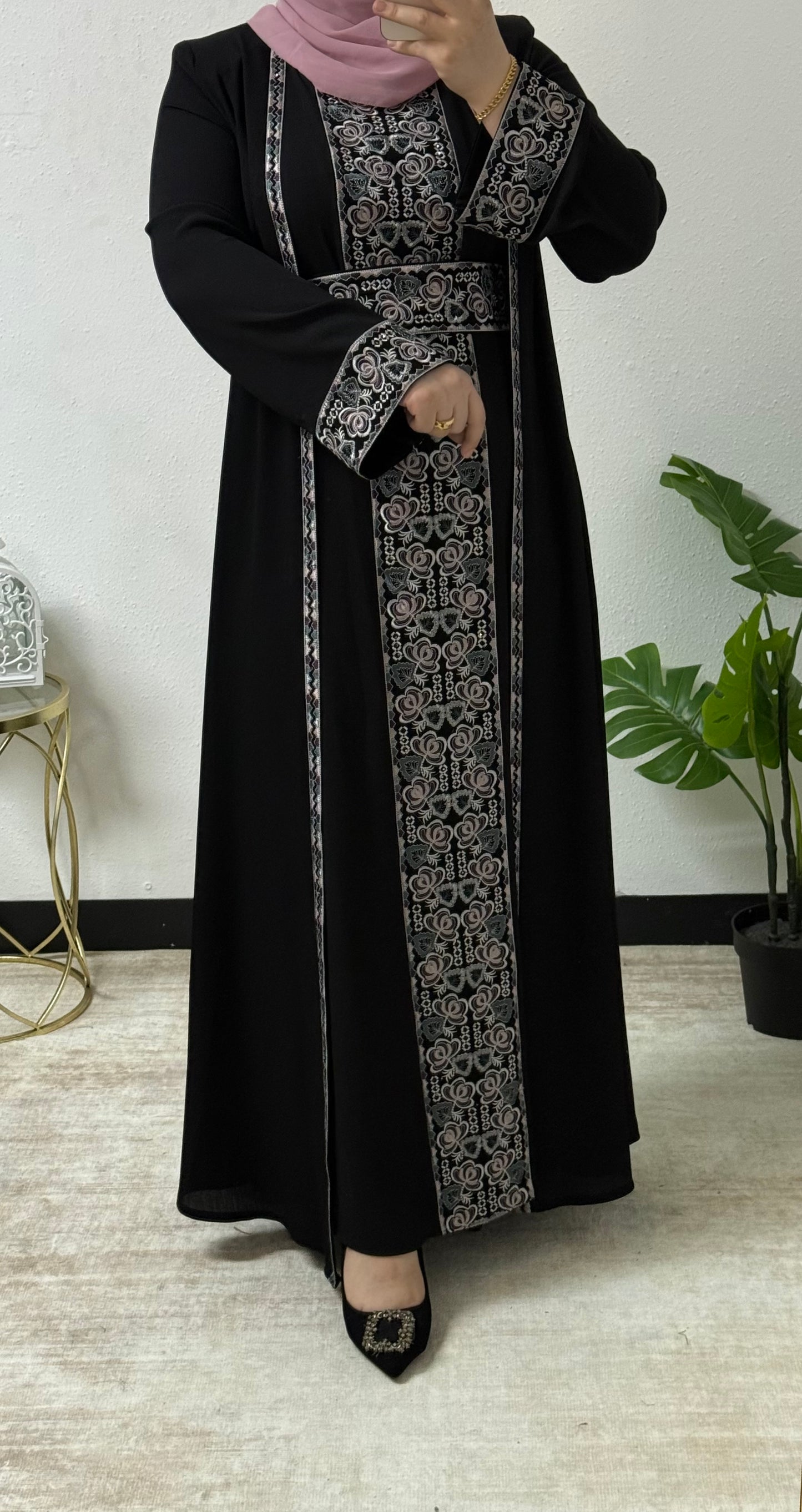 Embroidered Two-Piece Abaya