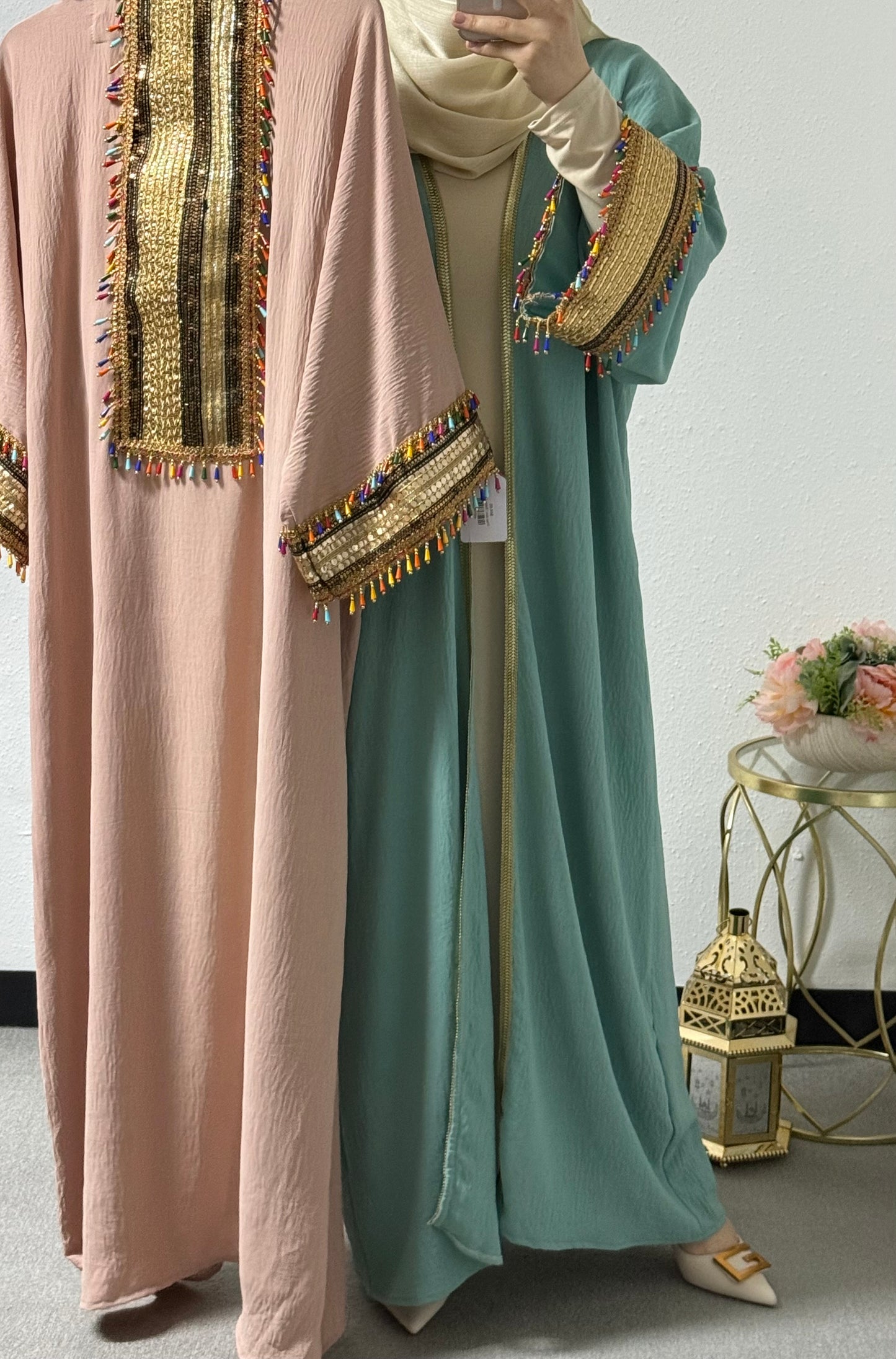 Ramadan colorful tassel abaya