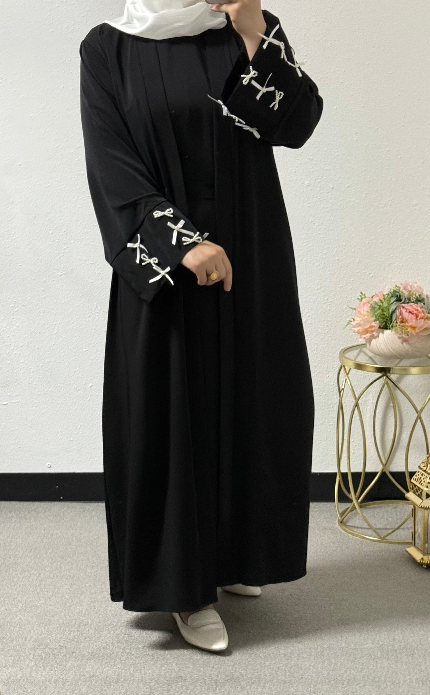 Two piece bow abaya