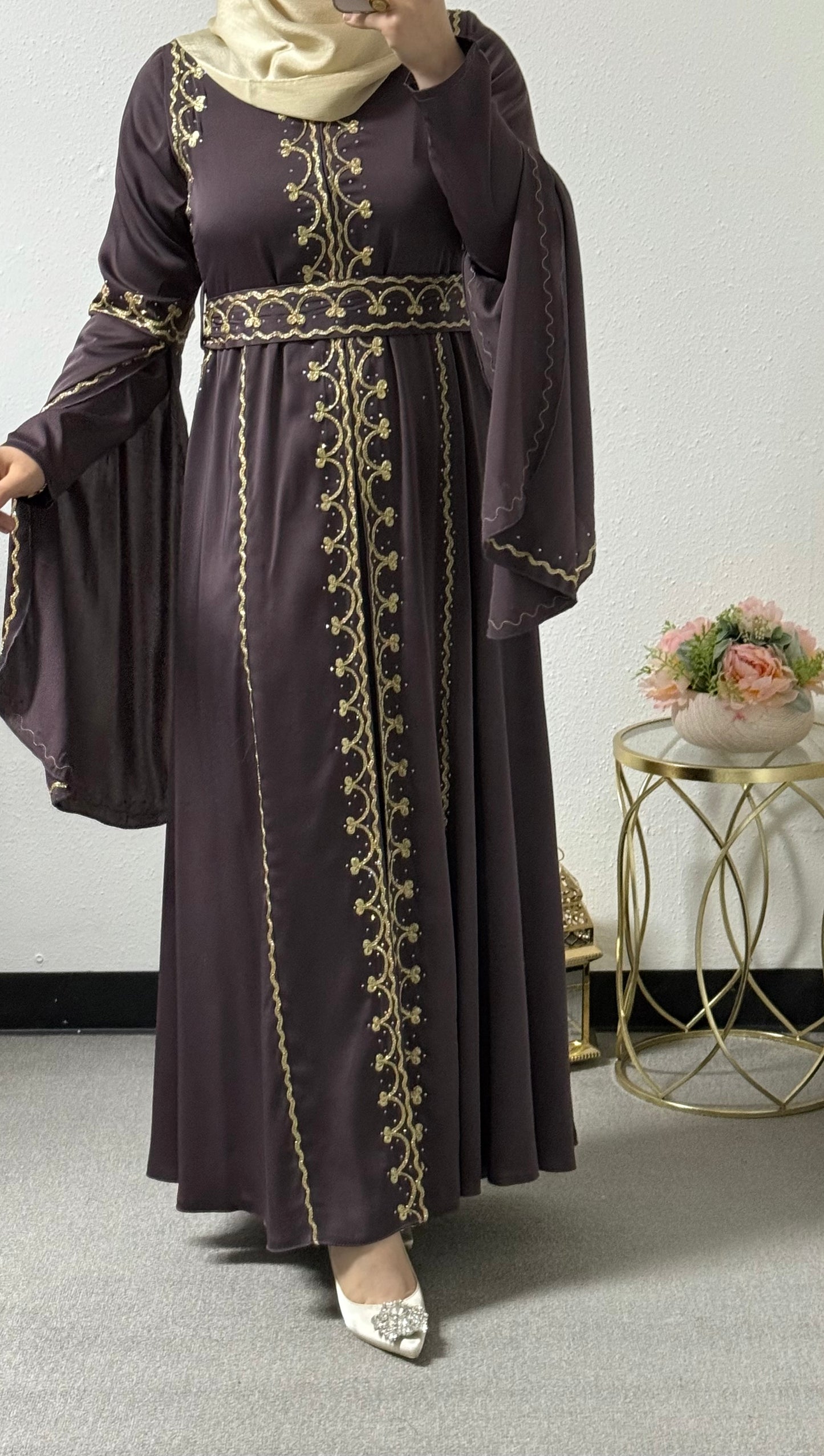 Embellished eid abaya