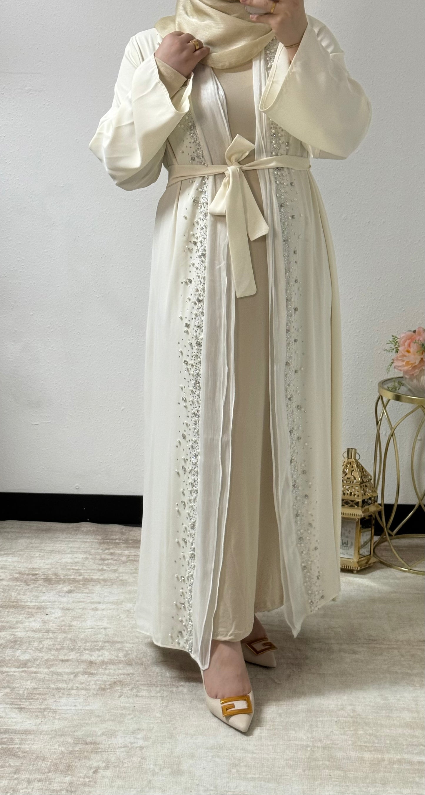 Pearl/bead design abaya