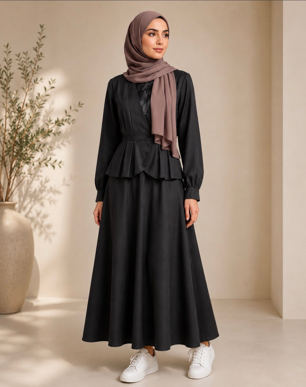 Two piece pleated skirt set