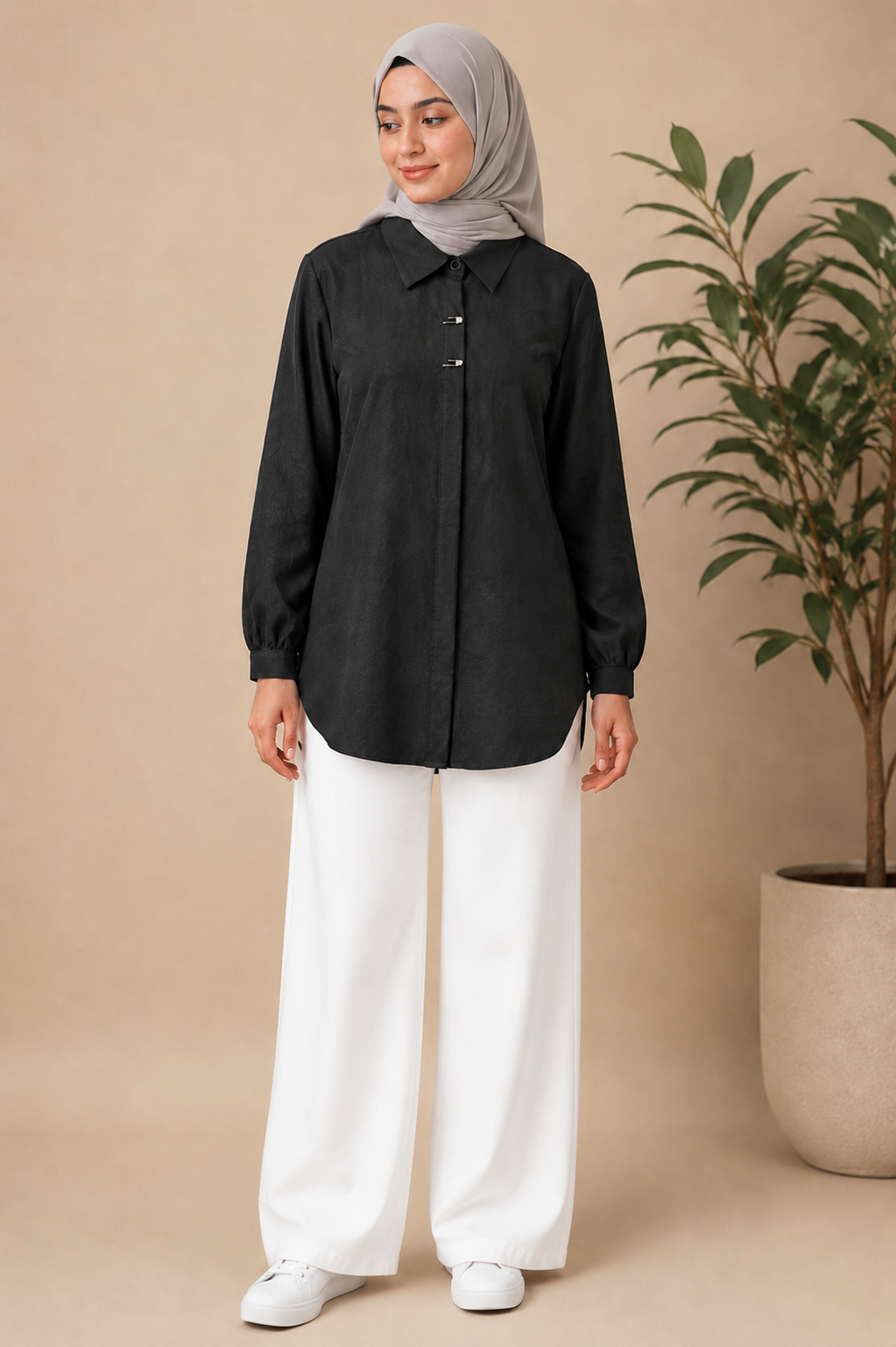 Crinkle Silk Shirt