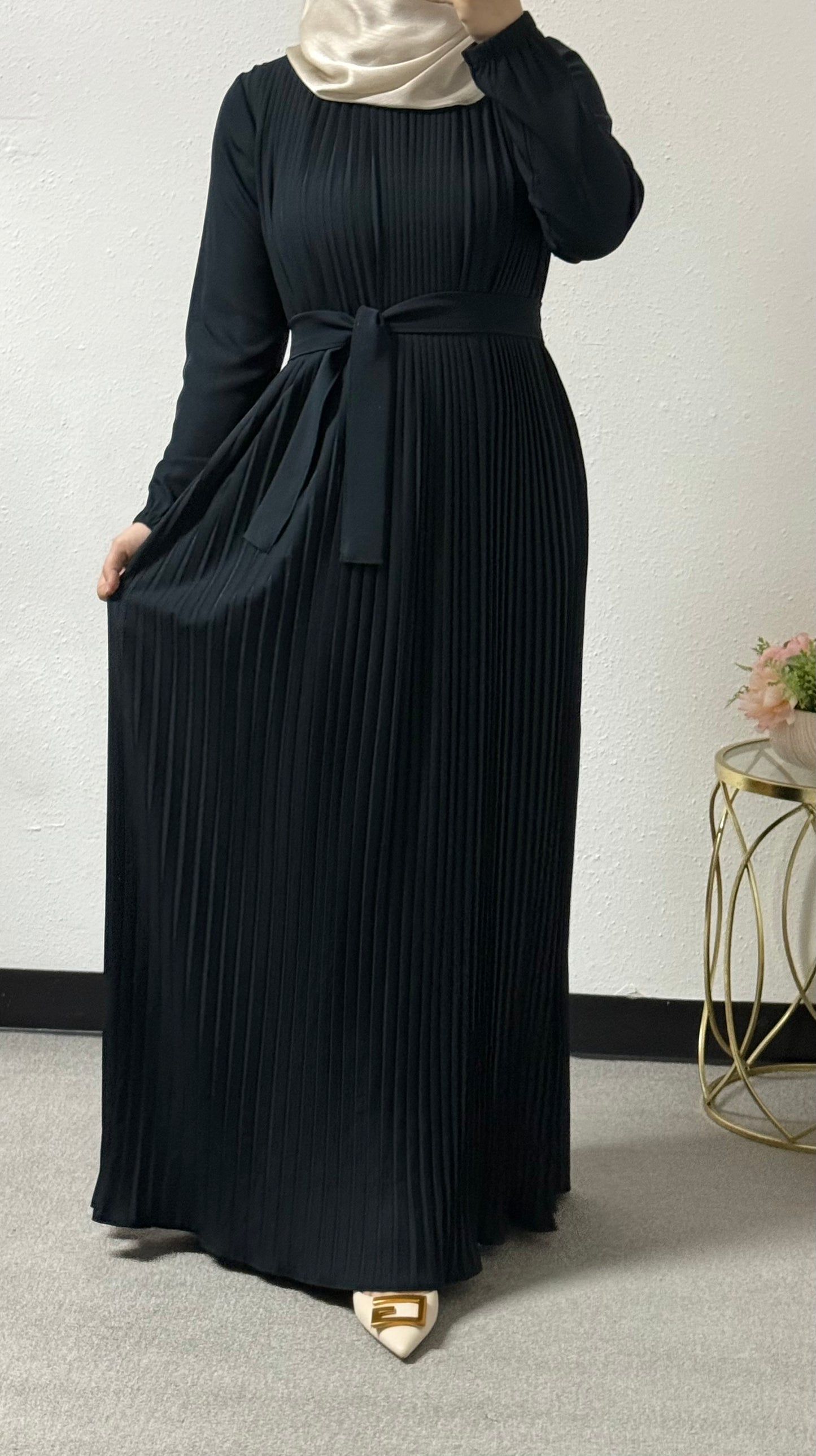 Front pleated dress