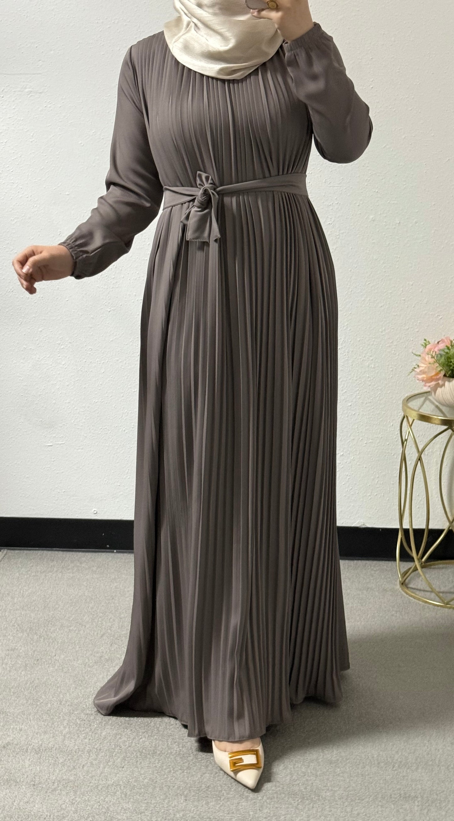 Front pleated dress