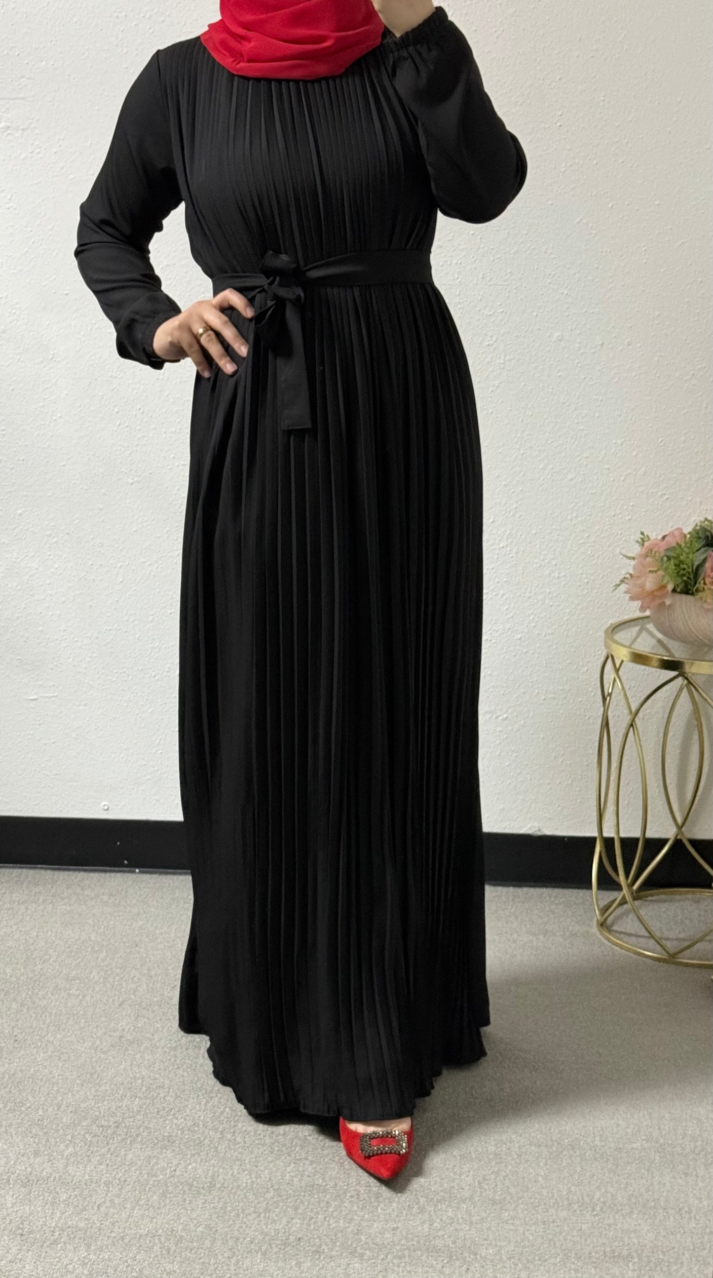 Front pleated dress