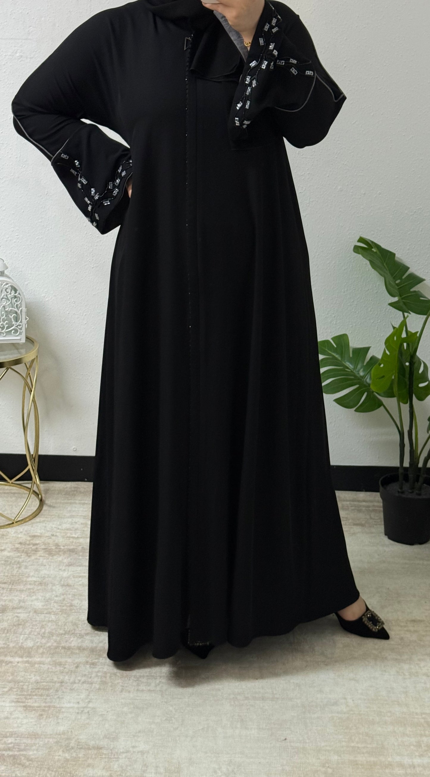 Beaded Sleeves Abaya