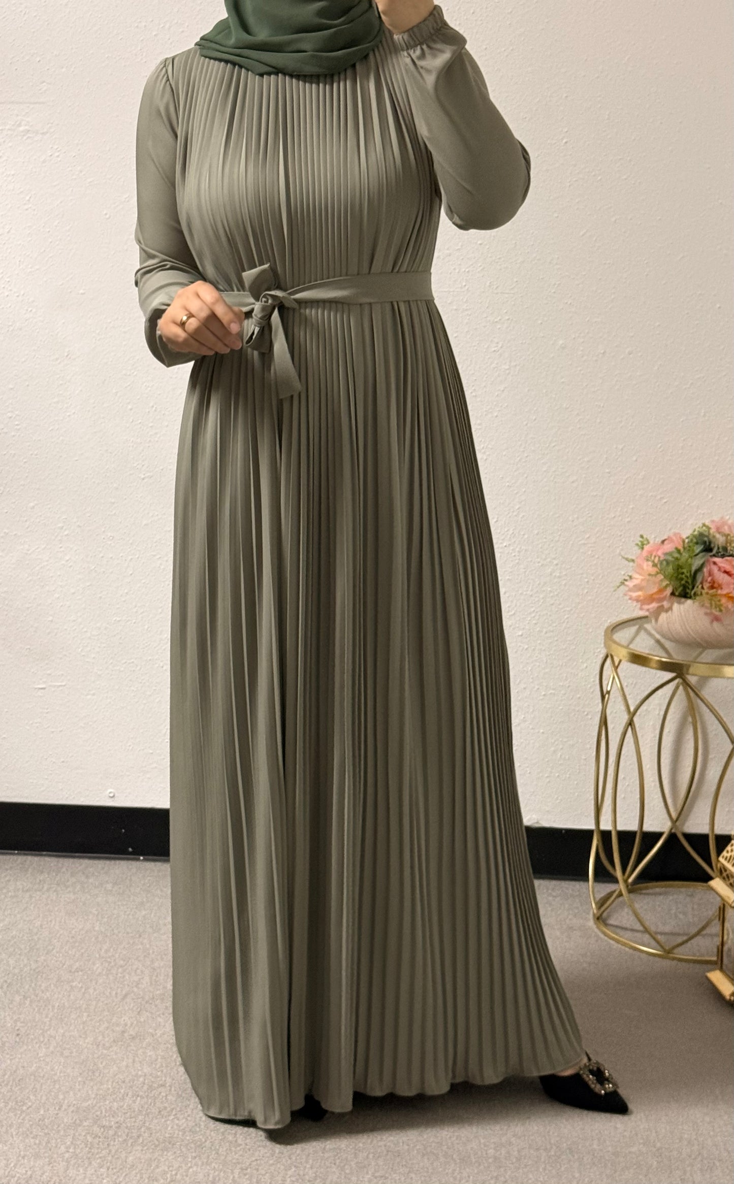 Front pleated dress