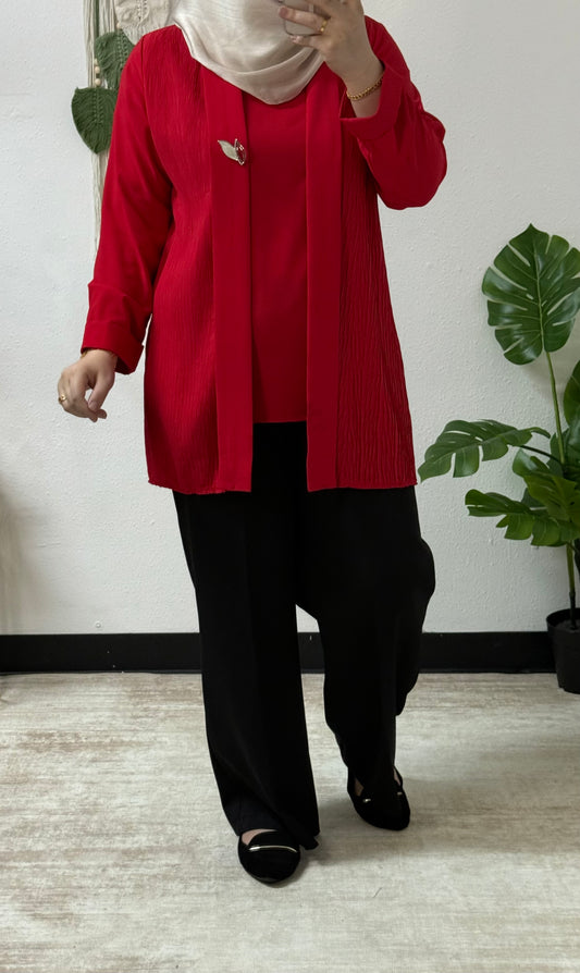 Crinkle two-piece shirt