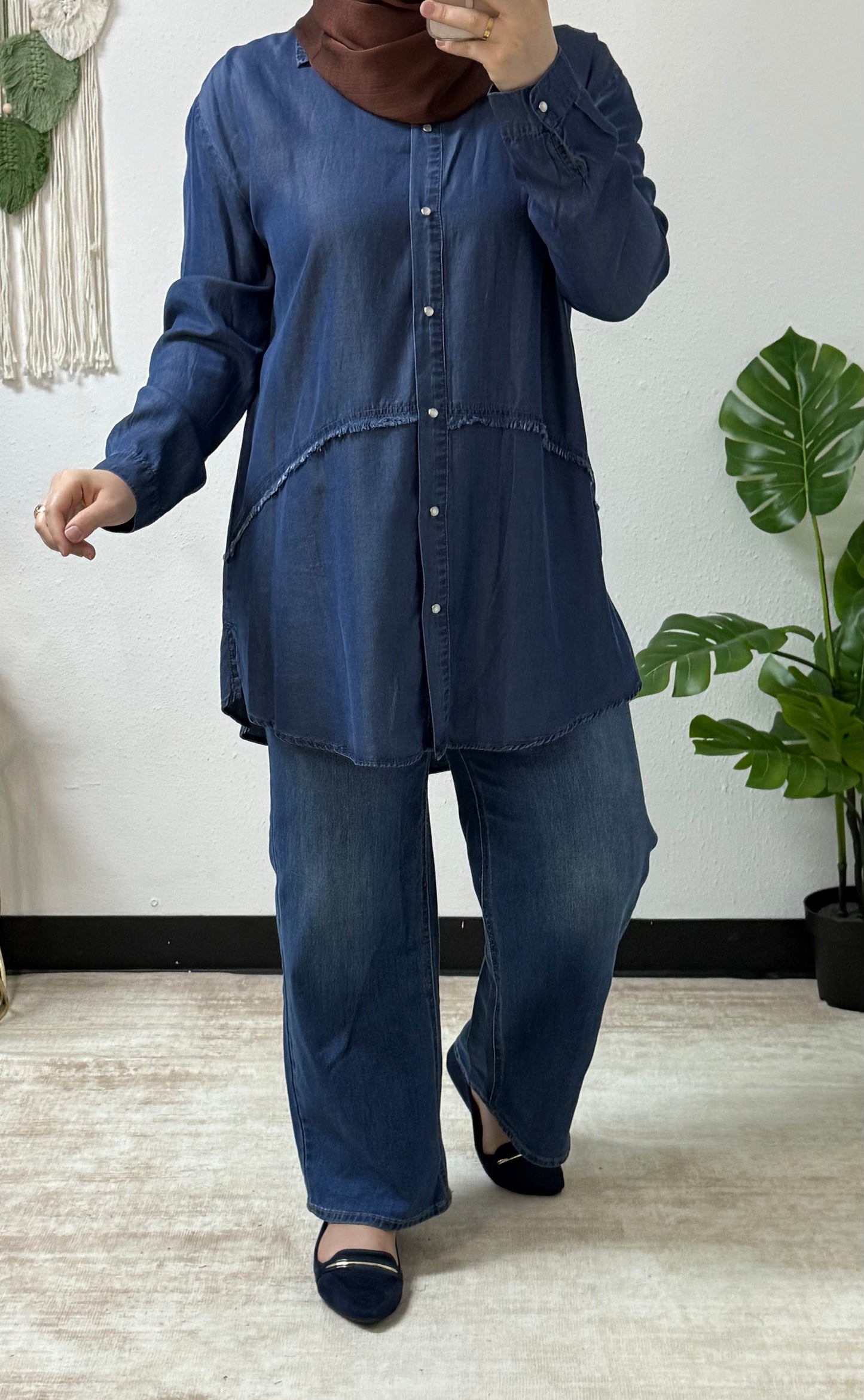 Thread detail plus size shirt