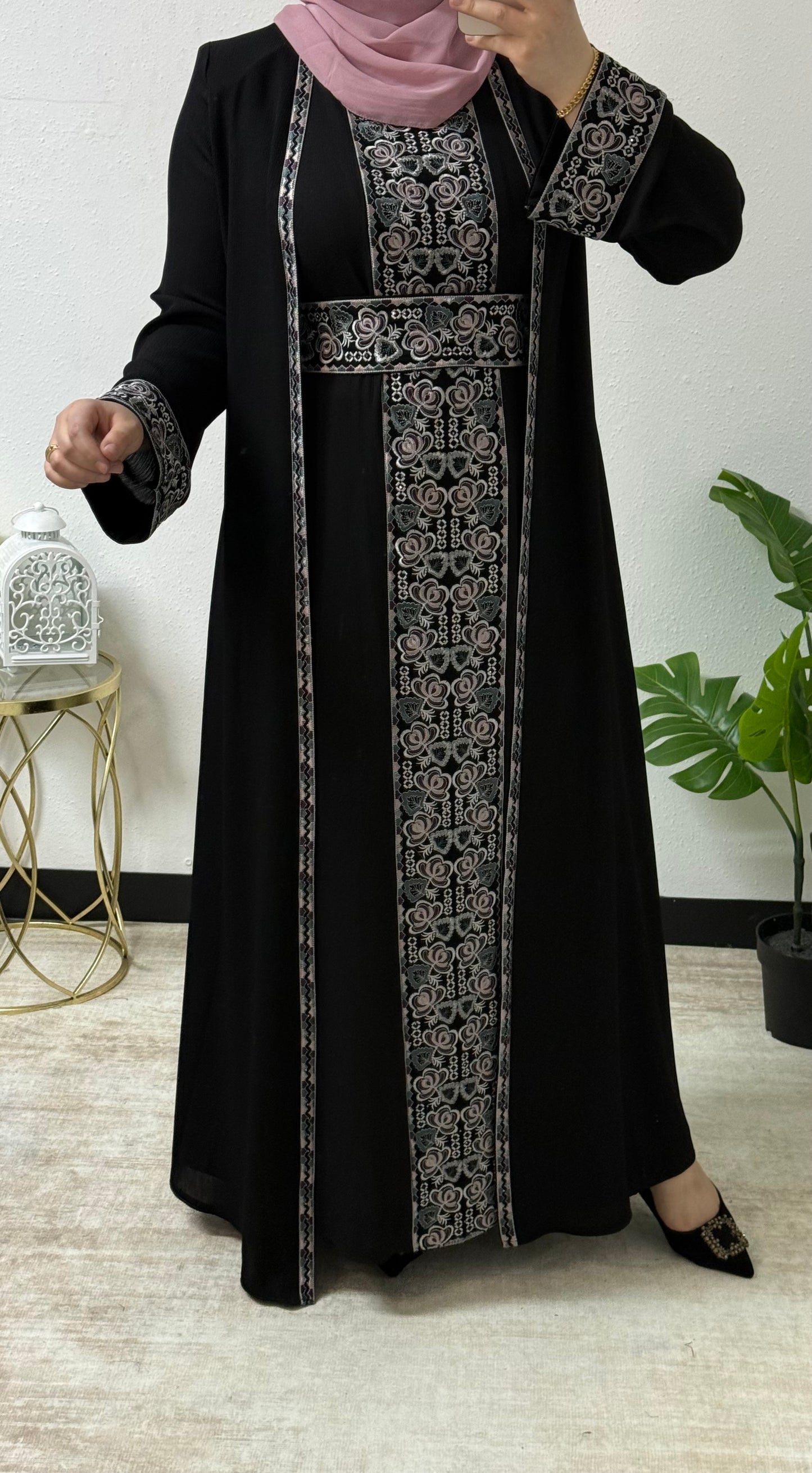 Embroidered Two-Piece Abaya