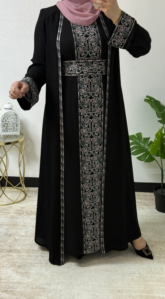 Embroidered Two-Piece Abaya