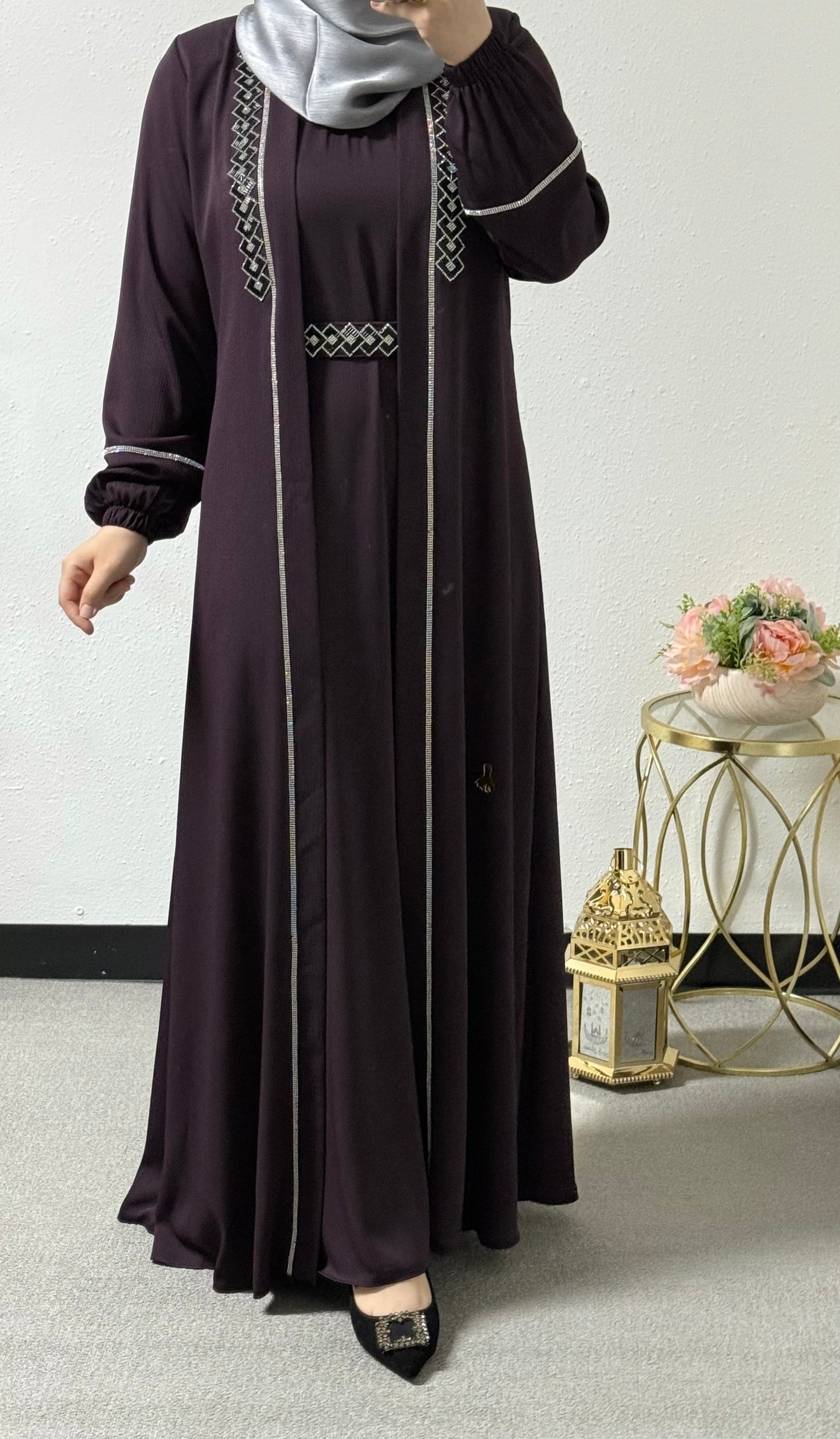 Colorful two-piece abaya