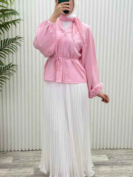 Pleated Pastel Skirt Set
