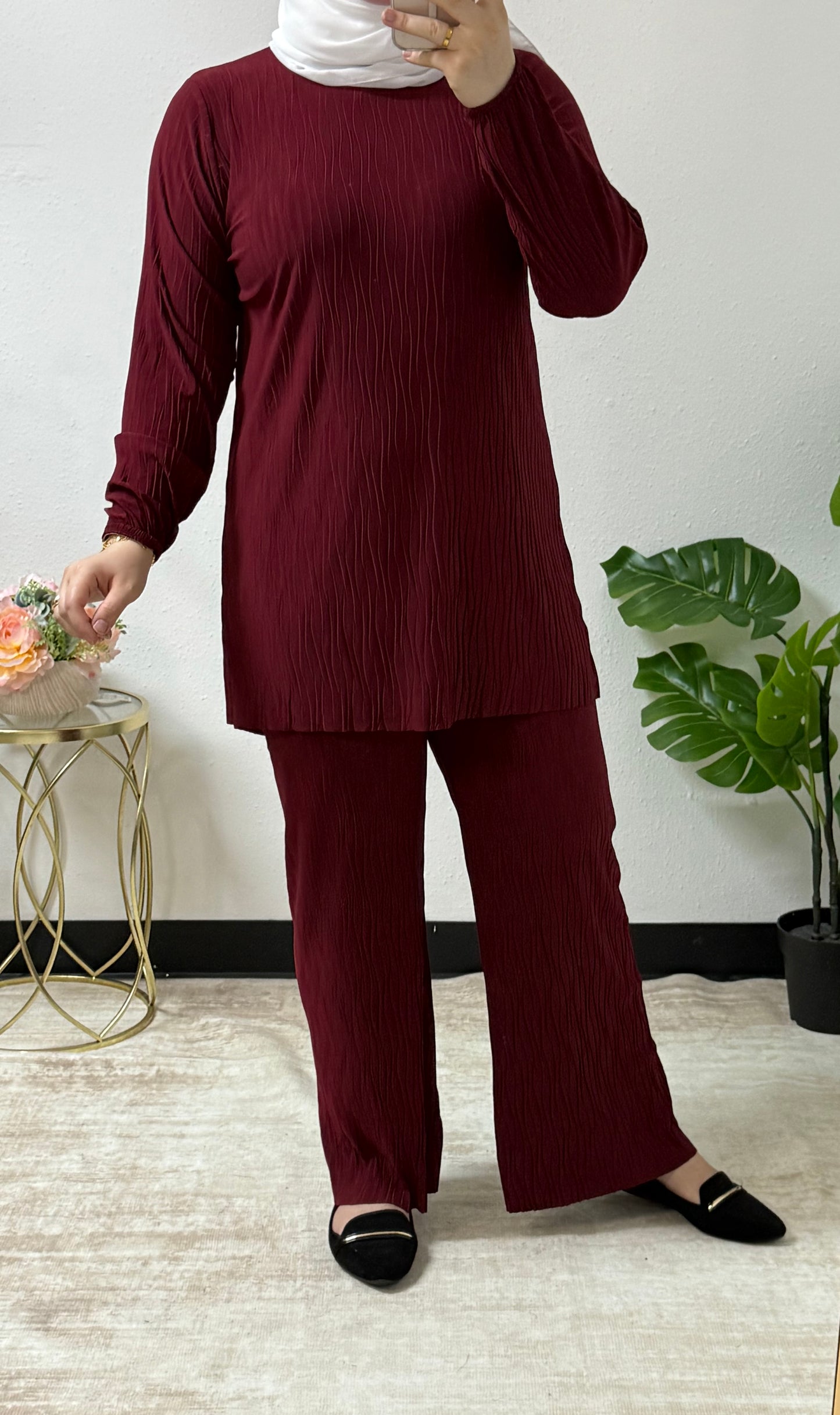 Crinkle Pleated Lycra set