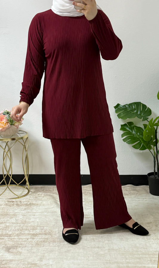 Crinkle Pleated Lycra set
