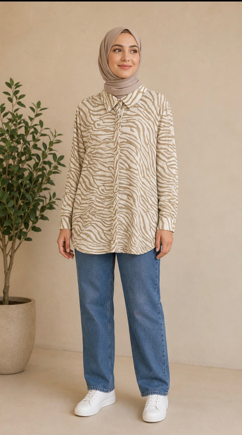 Printed Zebra Shirt