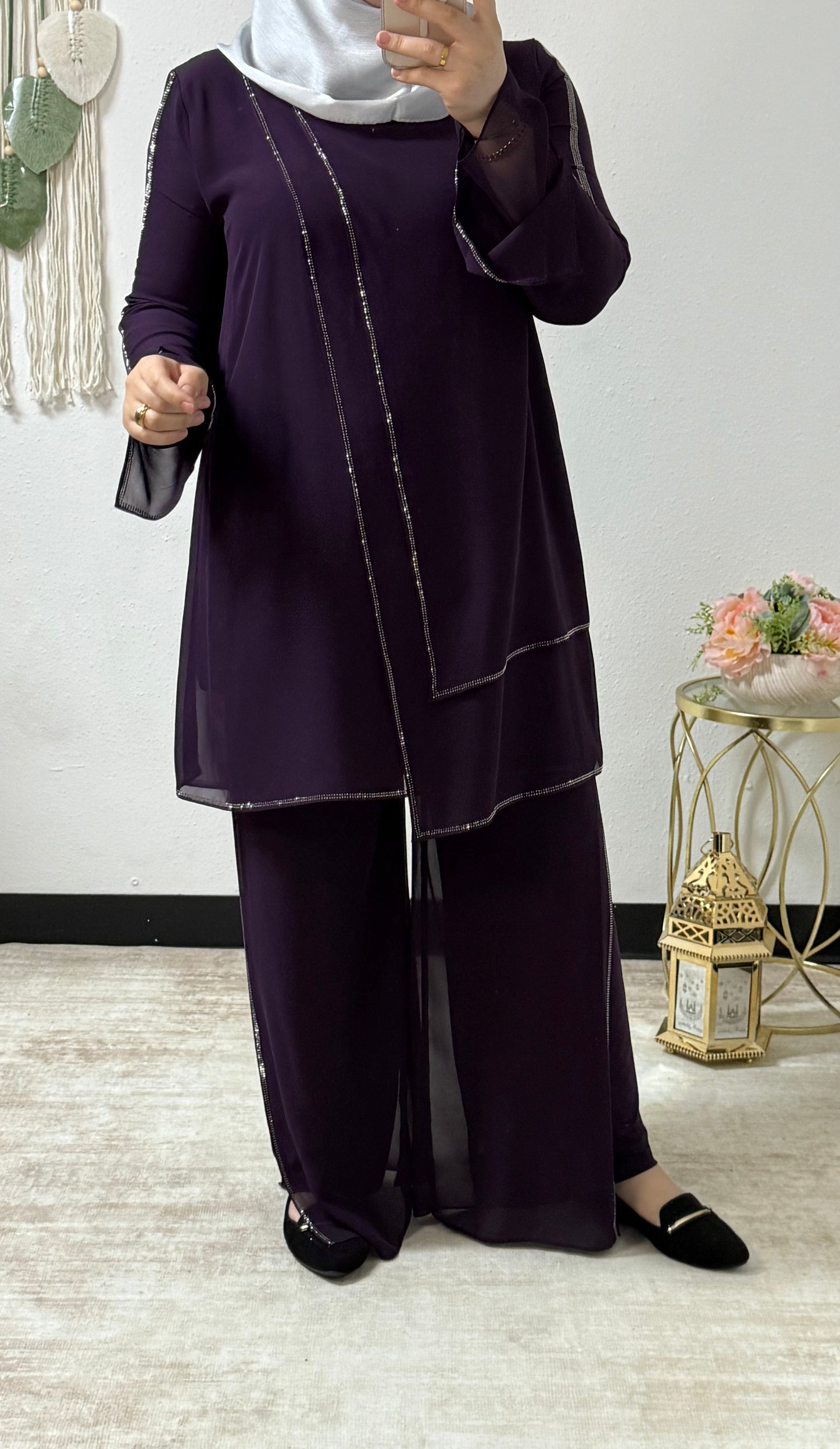 Layered chiffon set