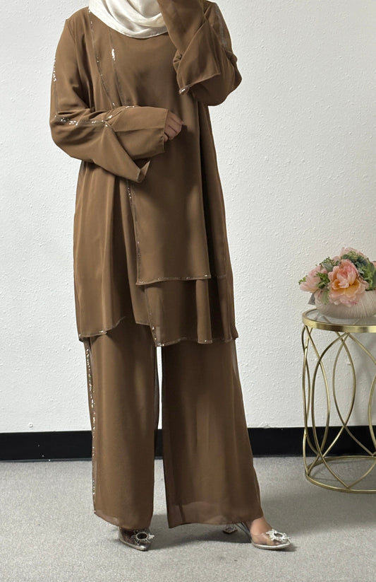Layered chiffon set
