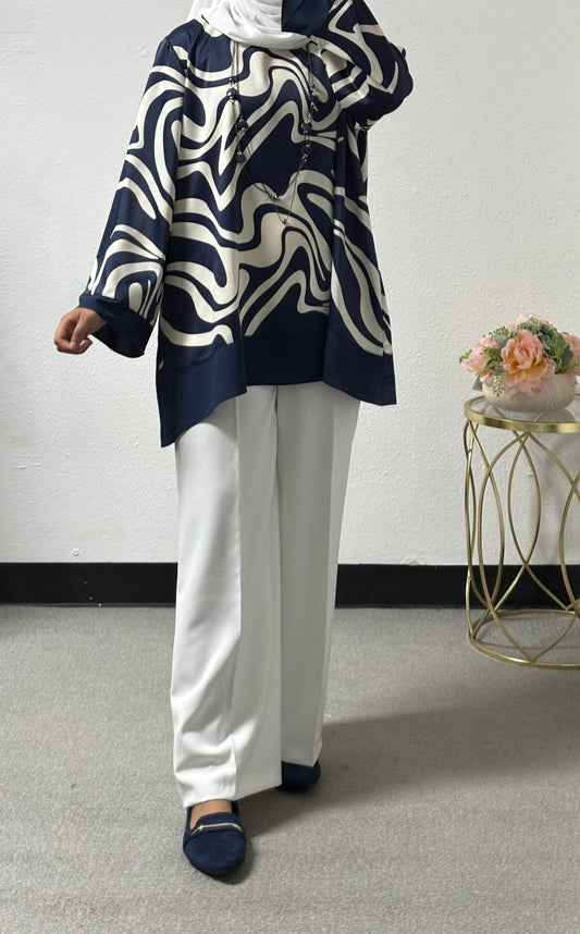 Swirl pattern shirt (plus-size)