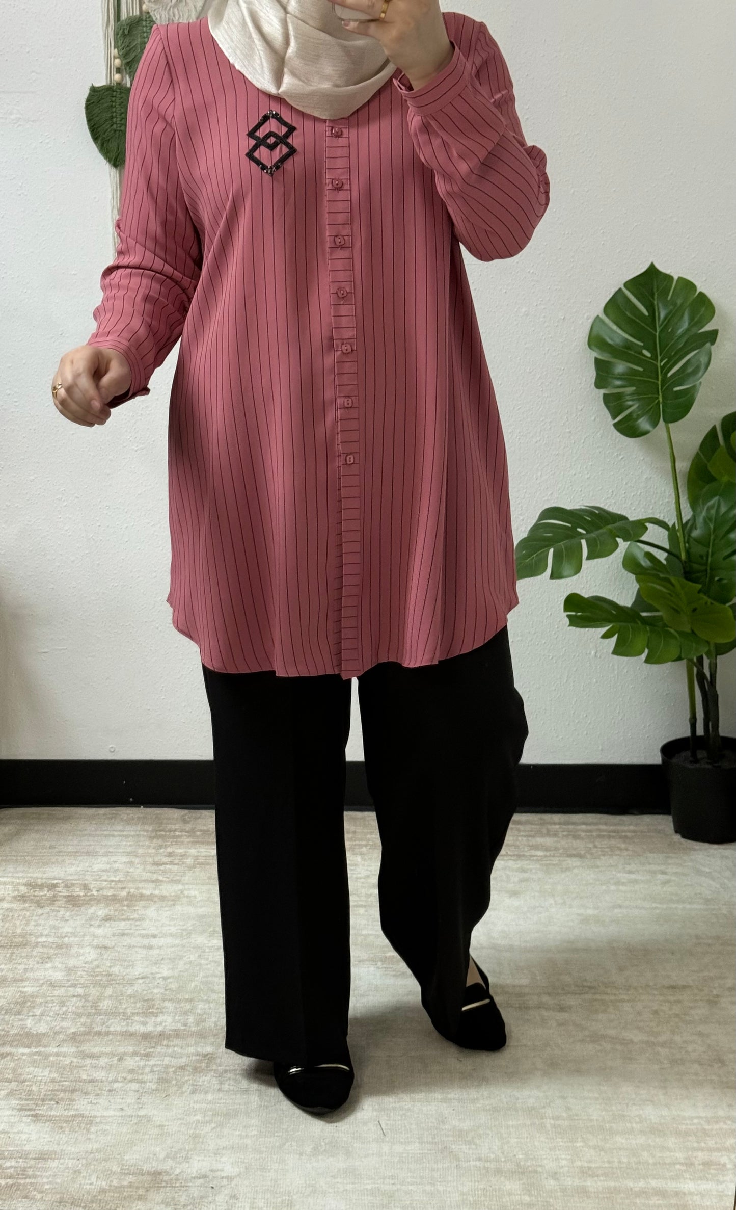 Dual Diamond Beaded Shirt