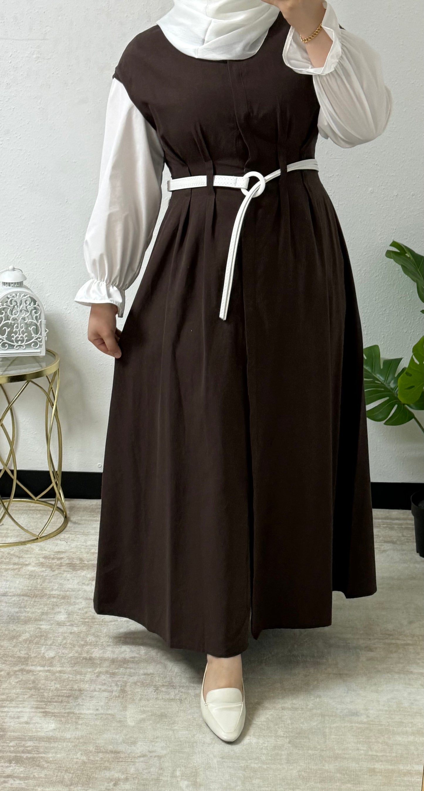 Embroidered Collar Classic Dress