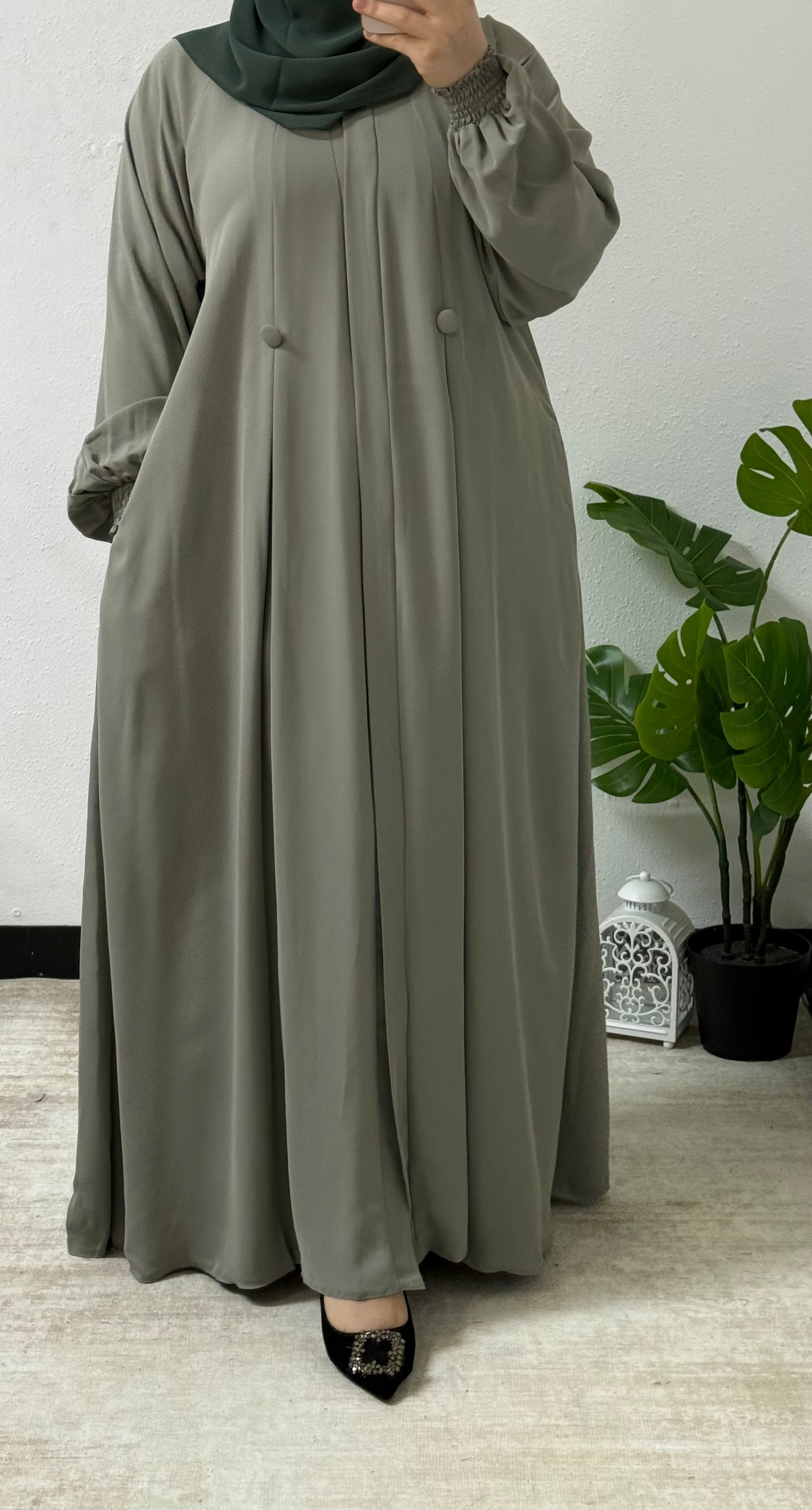Simple Double Button Abaya