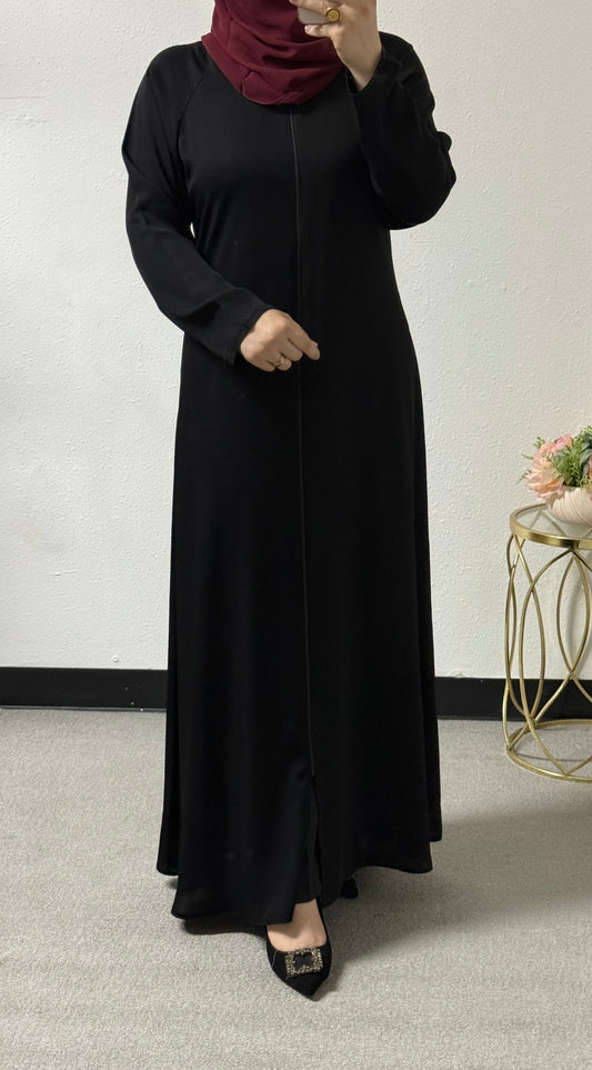 Plain zipper abaya