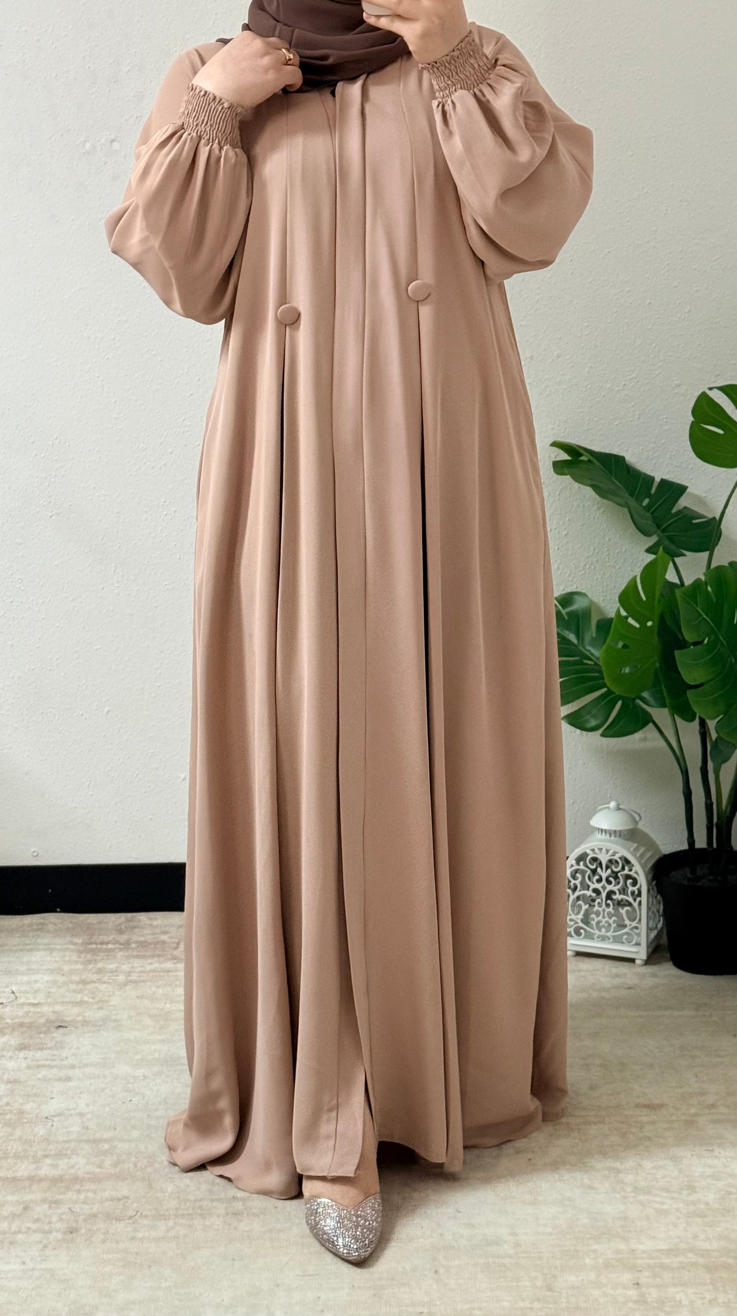 Simple Double Button Abaya