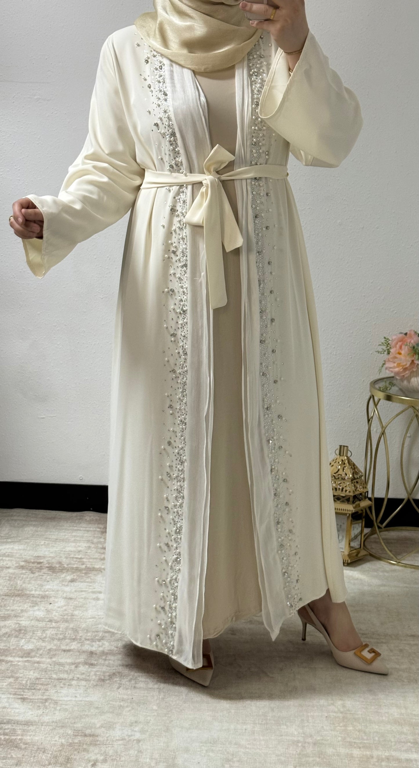 Pearl/bead design abaya