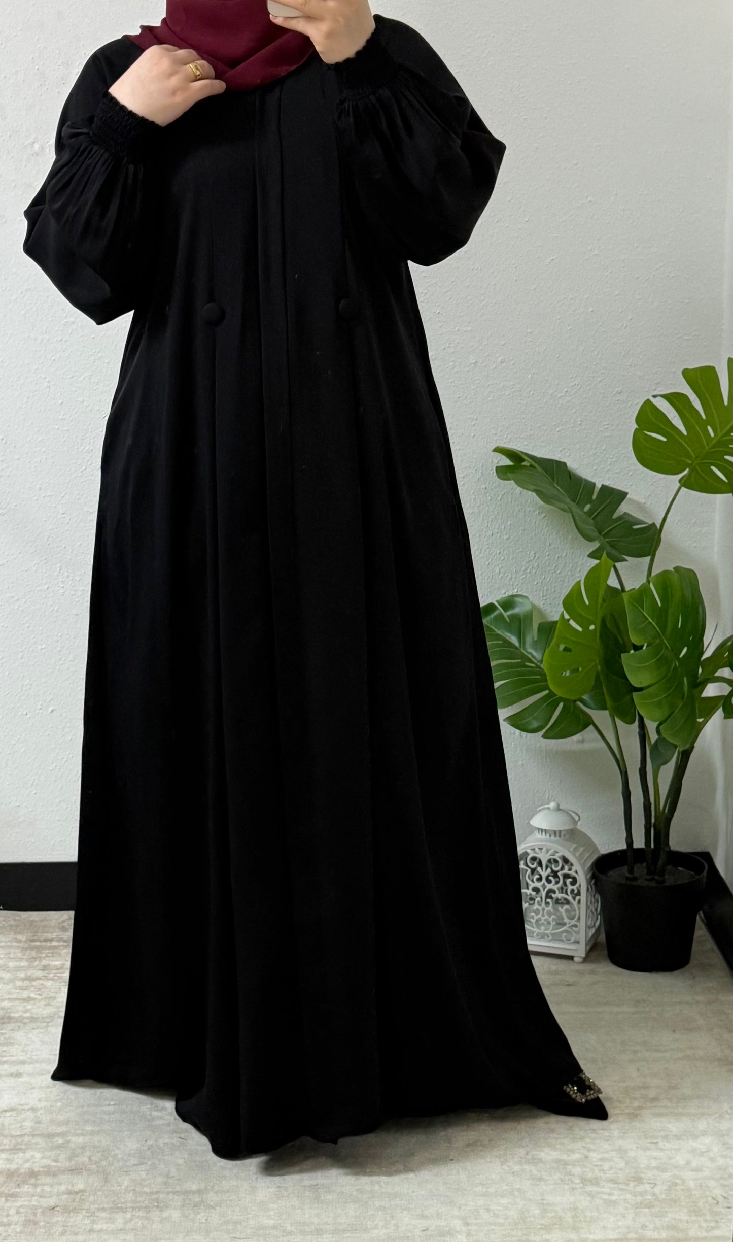 Simple Double Button Abaya