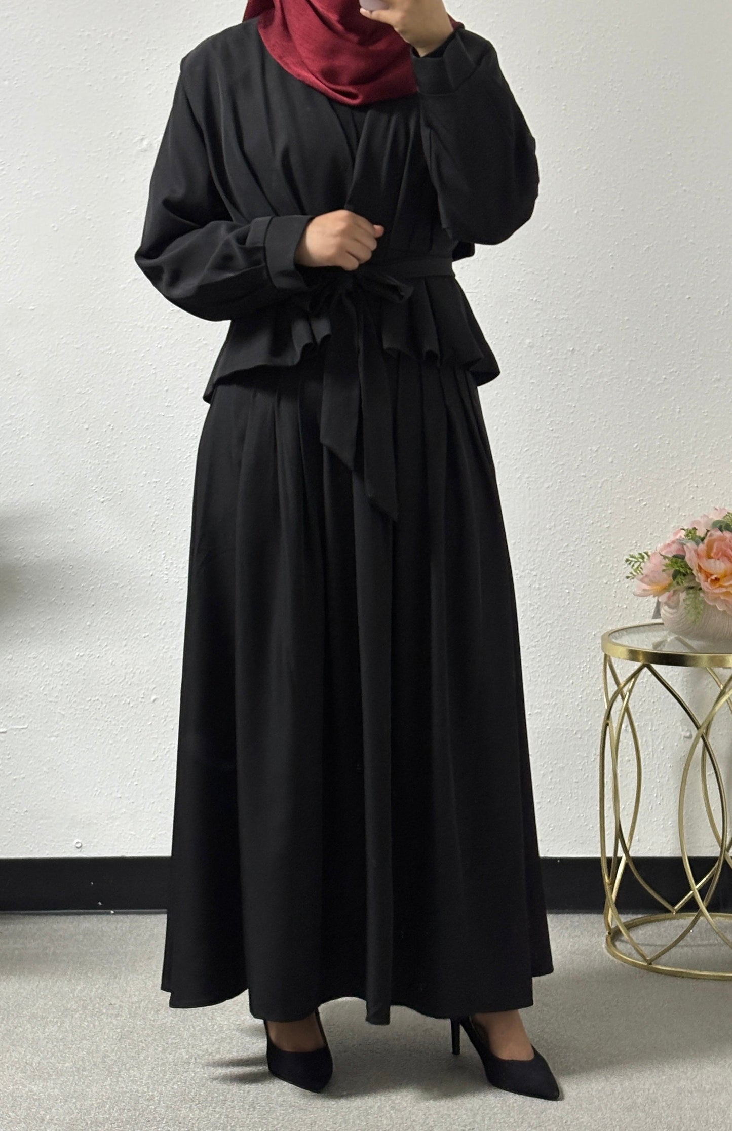Two piece pleated skirt set