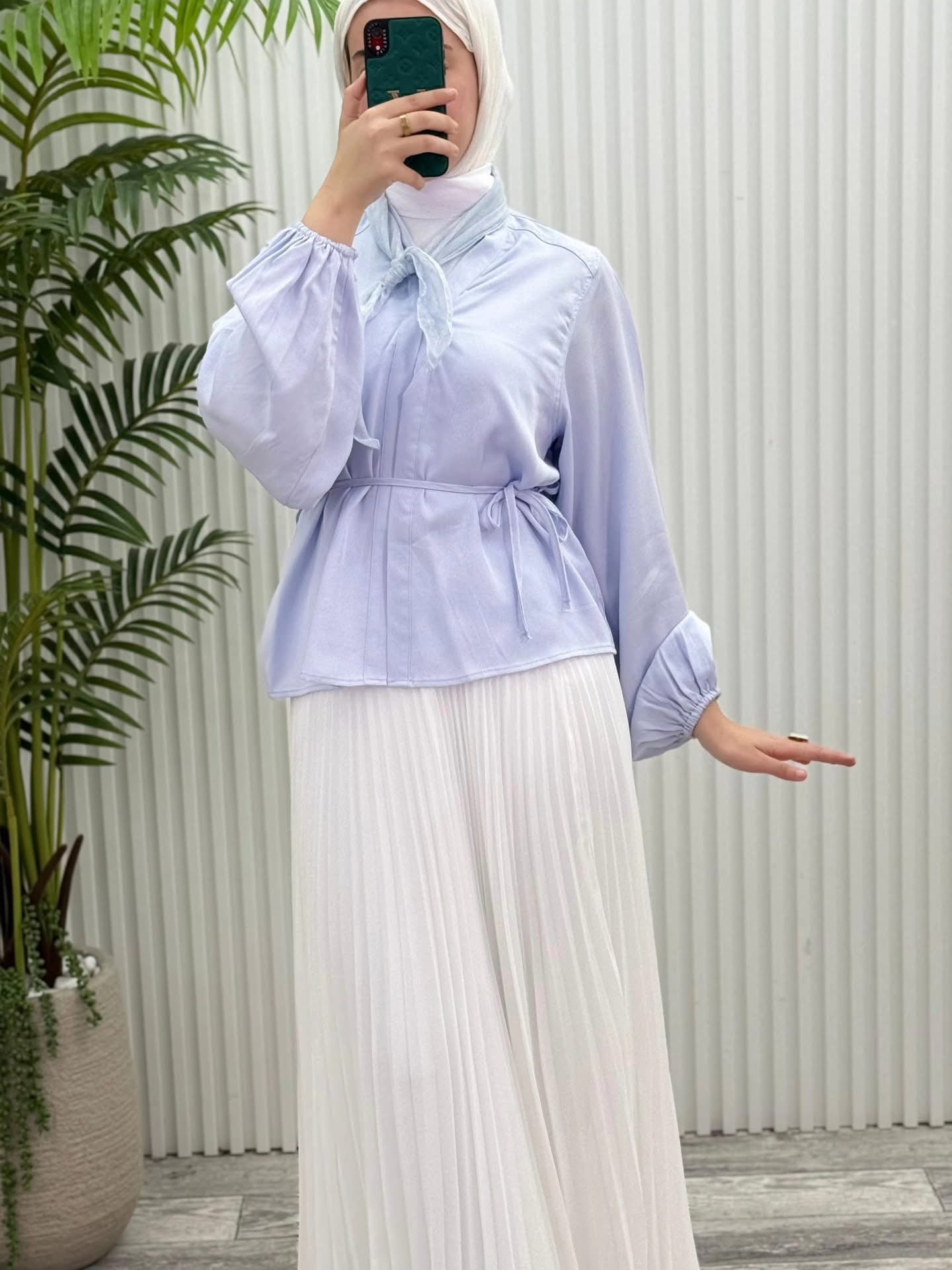 Pleated Pastel Skirt Set