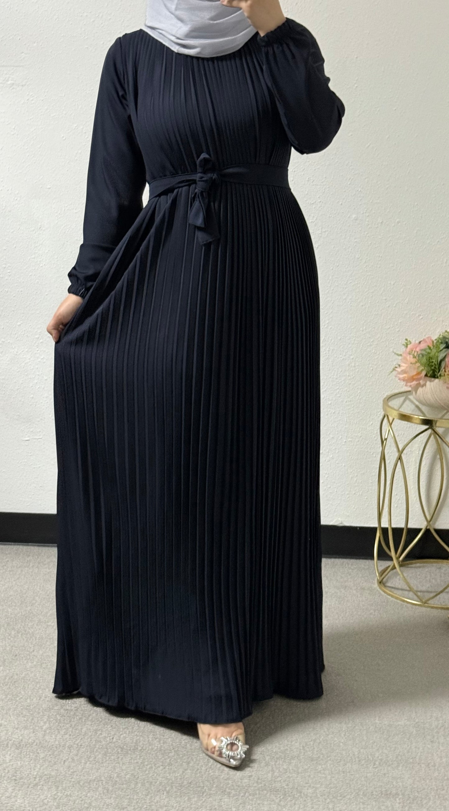 Front pleated dress