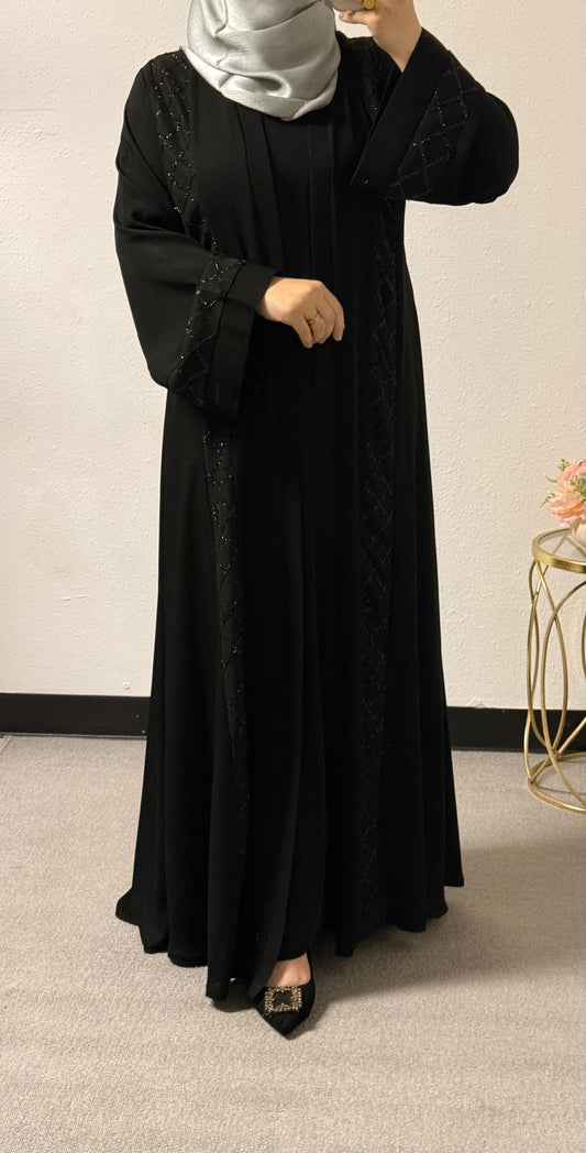 Two-piece intricate abaya