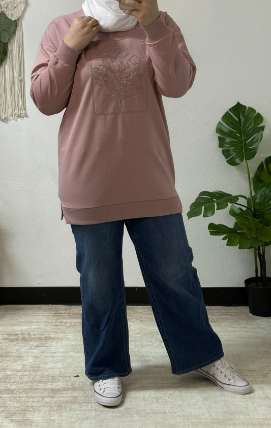 Flower Detail Sweatshirt
