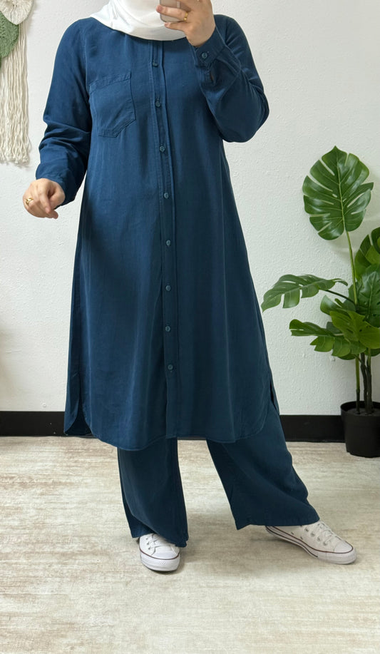 Plus Sizes Long Shirt Set