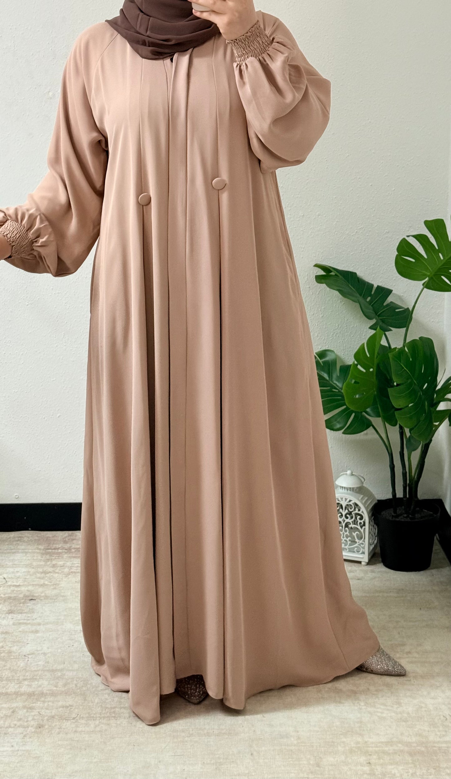 Simple Double Button Abaya