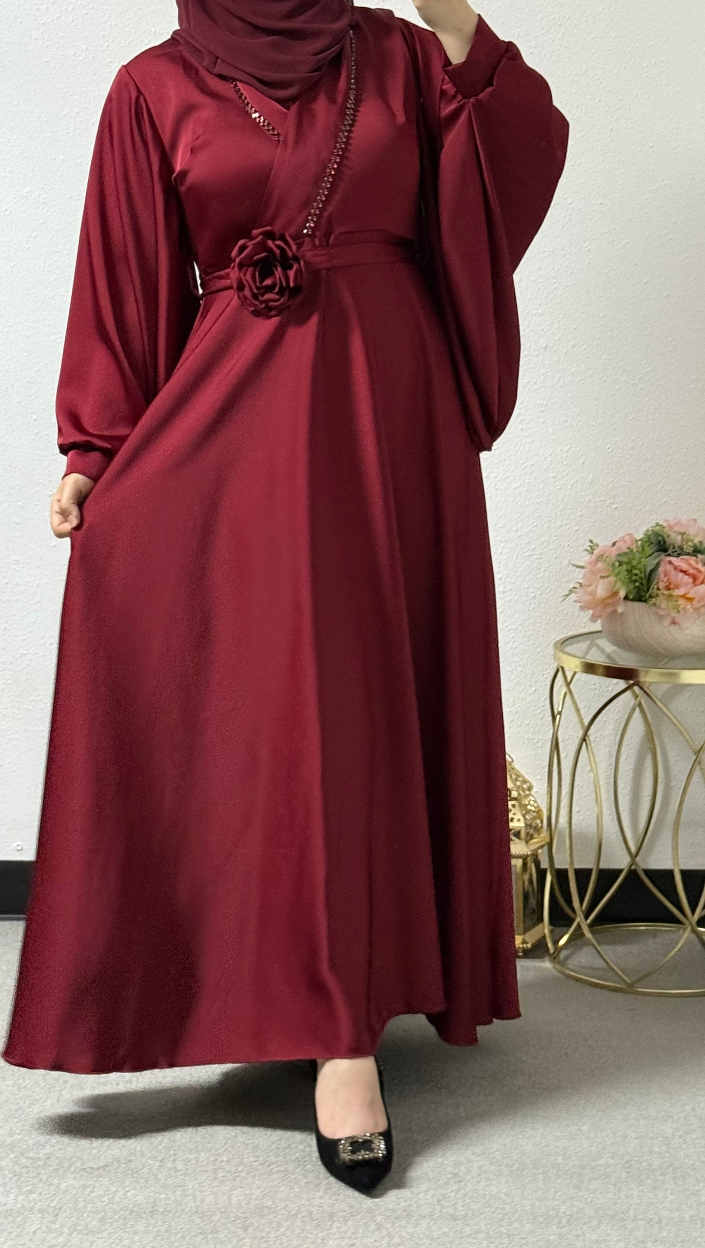 Eid Dress with Flower Belt