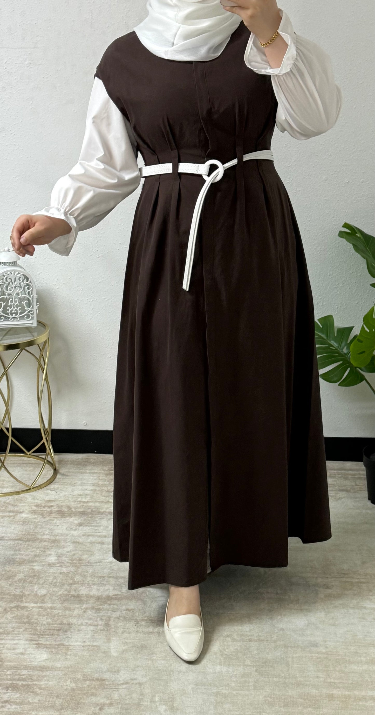 Embroidered Collar Classic Dress