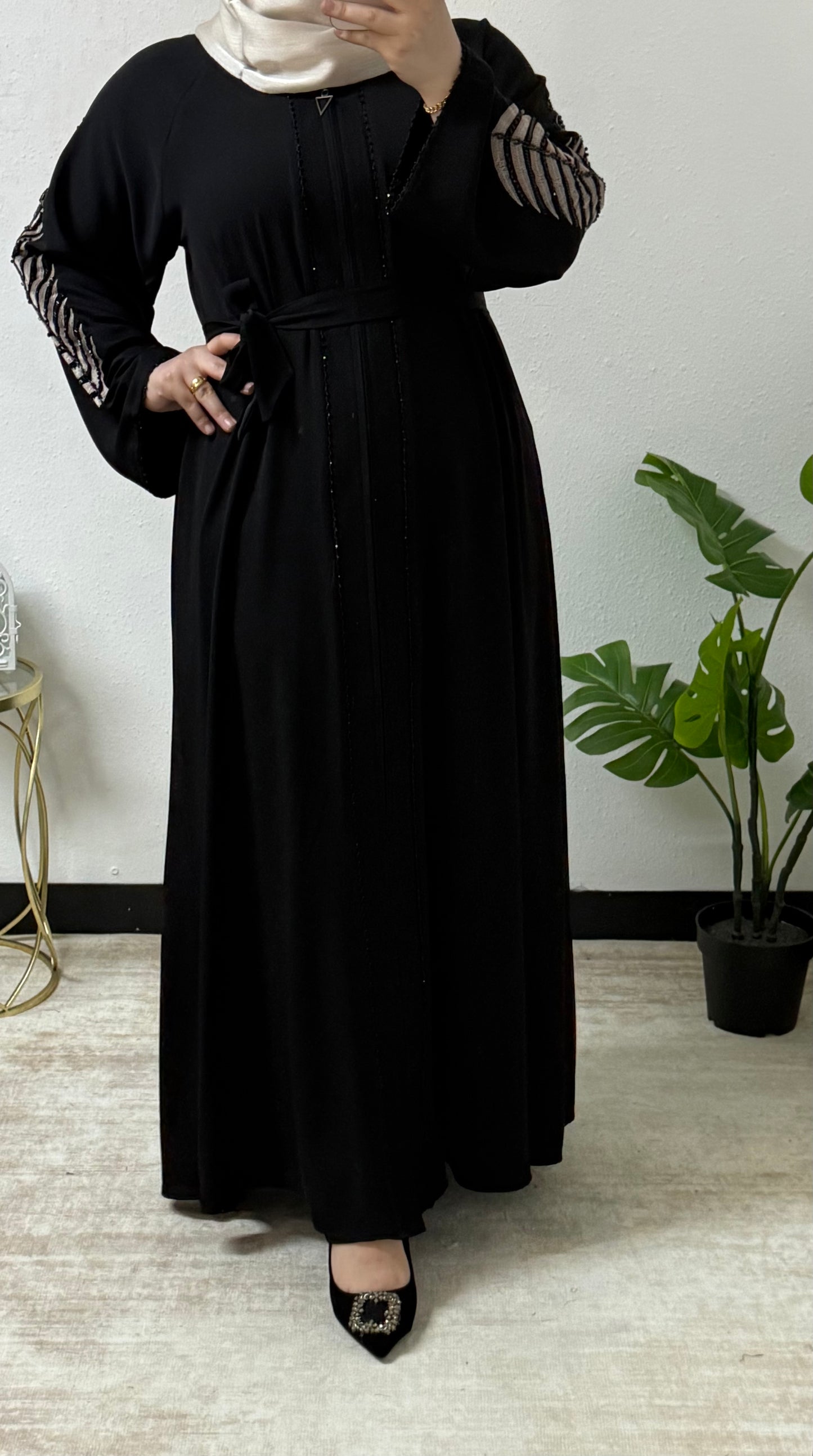 Beaded Noir Abaya